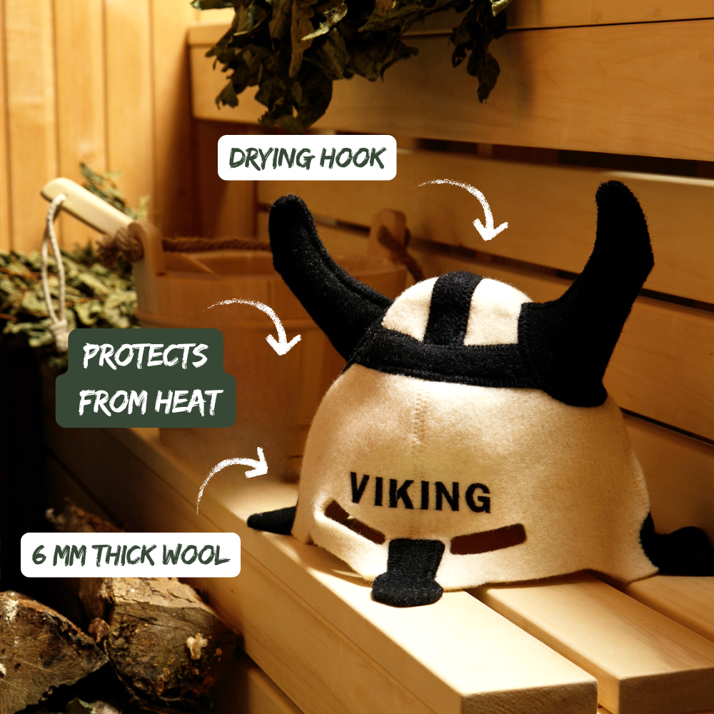 Sauna Hat ‘Viking’, 100% Wool