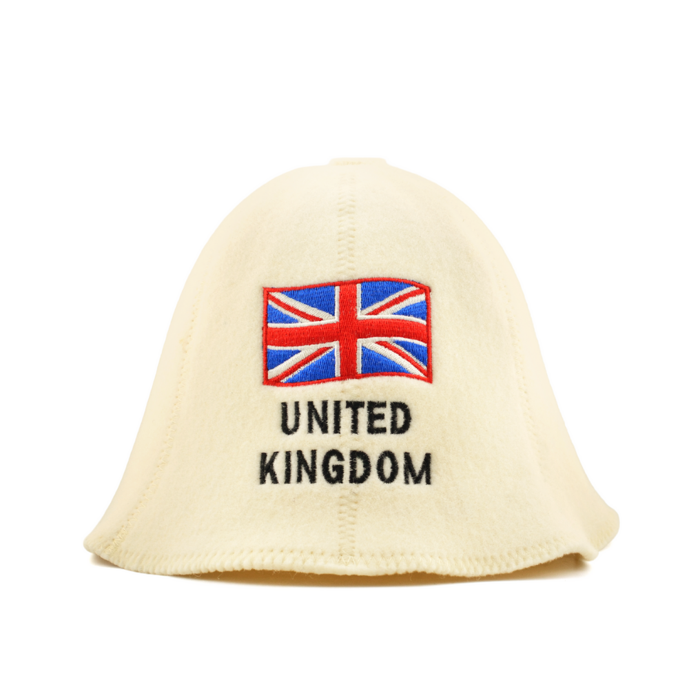 Sauna Hat ‘UK’, 100% Wool - Saunaguru.eu