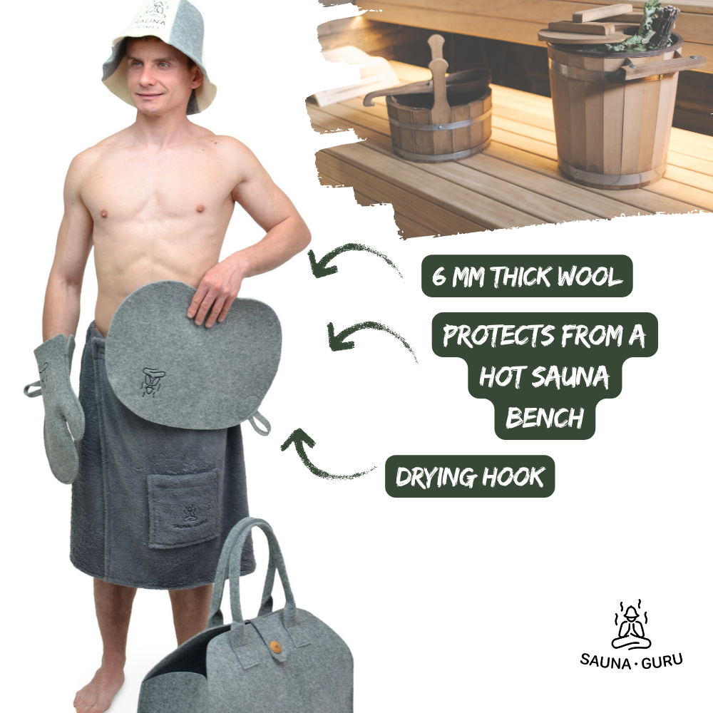 Handgefertigte Sauna-Sitzauflage aus Wollfilz