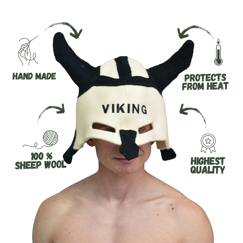 Sauna Hat ‘Viking’, 100% Wool