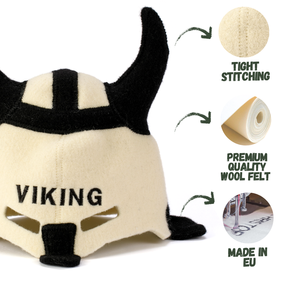 Sauna Hat ‘Viking’, 100% Wool