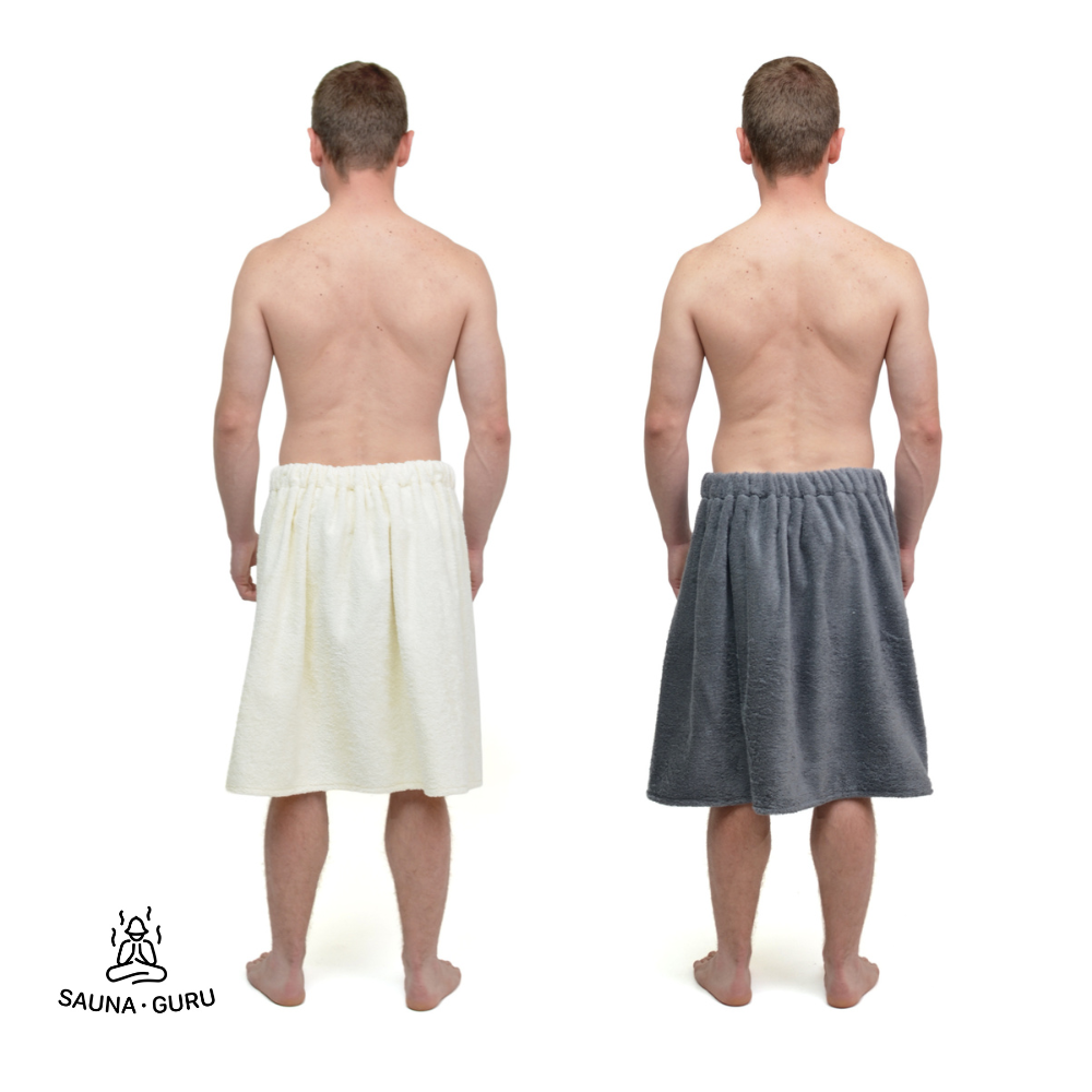 Sauna-Wickeltuch für Herren mit Tasche – 100 % Baumwolle, verstellbare Passform