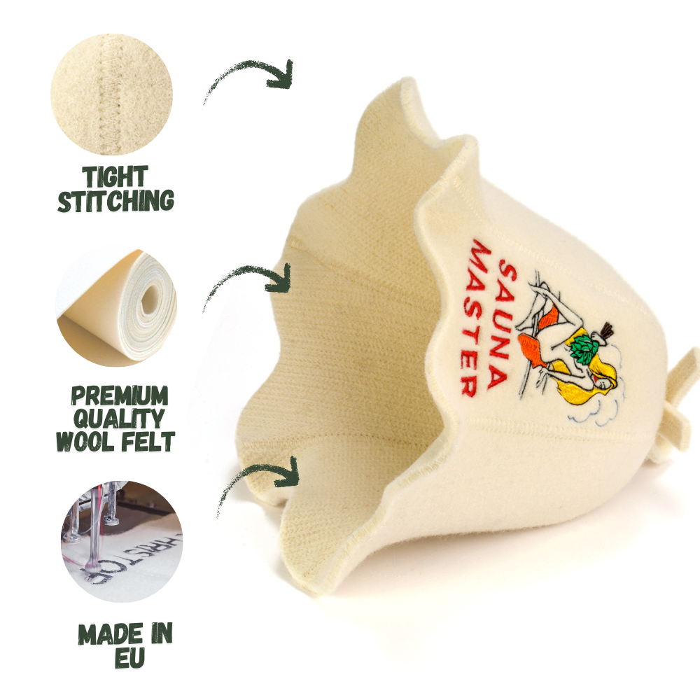 Sauna Hat ‘Sauna Master’ 100% Wool