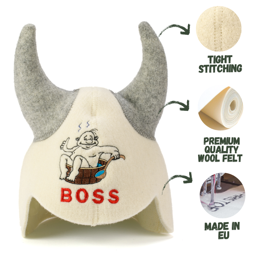 Sauna Hat ‘Boss’ 100% Wool