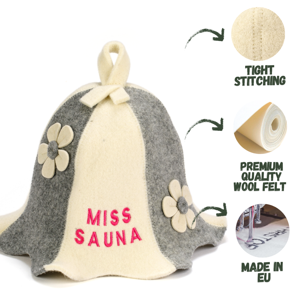 Saunahut 'Miss Sauna' 100% Wolle