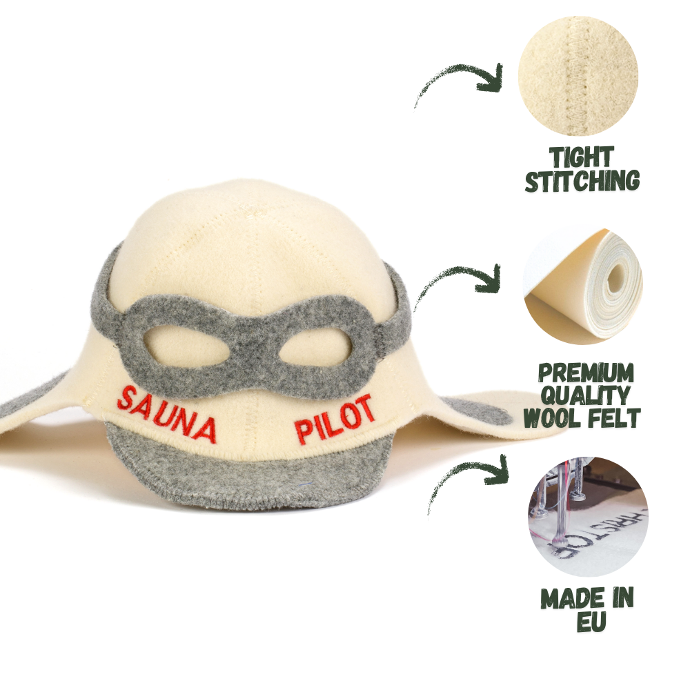 Saunahut 'Sauna Pilot' 100% Wolle