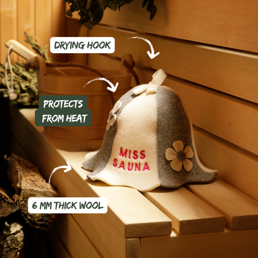 Saunahut 'Miss Sauna' 100% Wolle