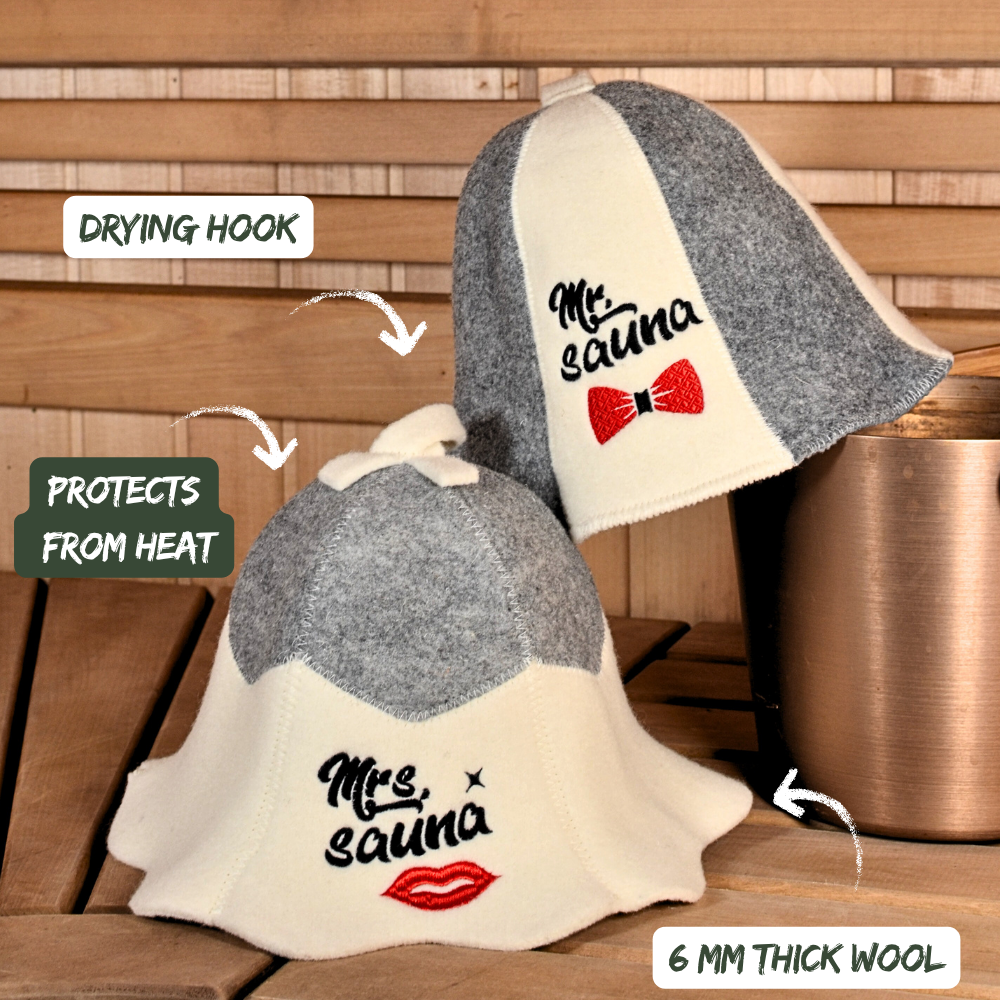 Sauna Hat ‘Mrs. Sauna’, 100% Wool
