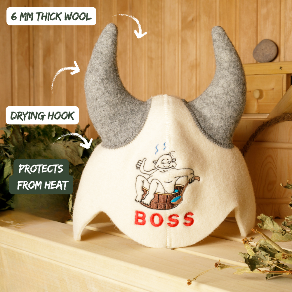 Sauna Hat ‘Boss’ 100% Wool