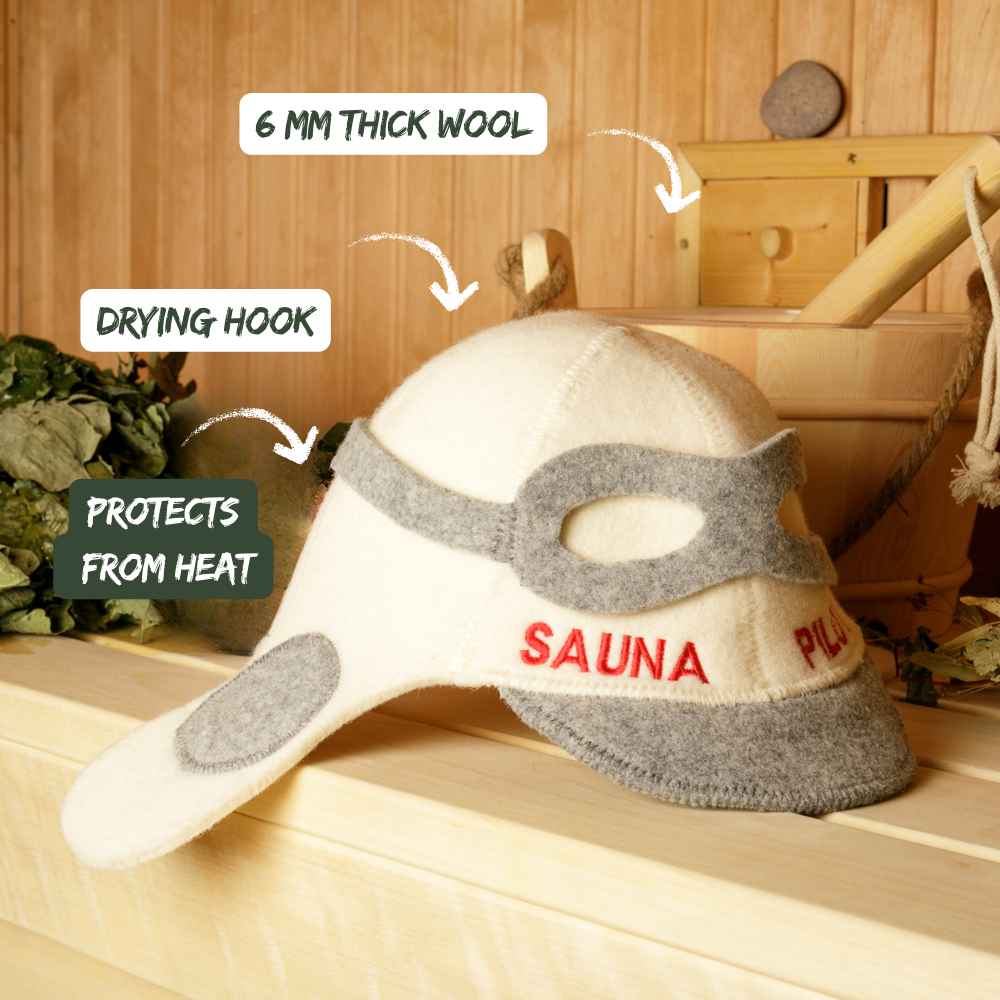 Saunahut 'Sauna Pilot' 100% Wolle