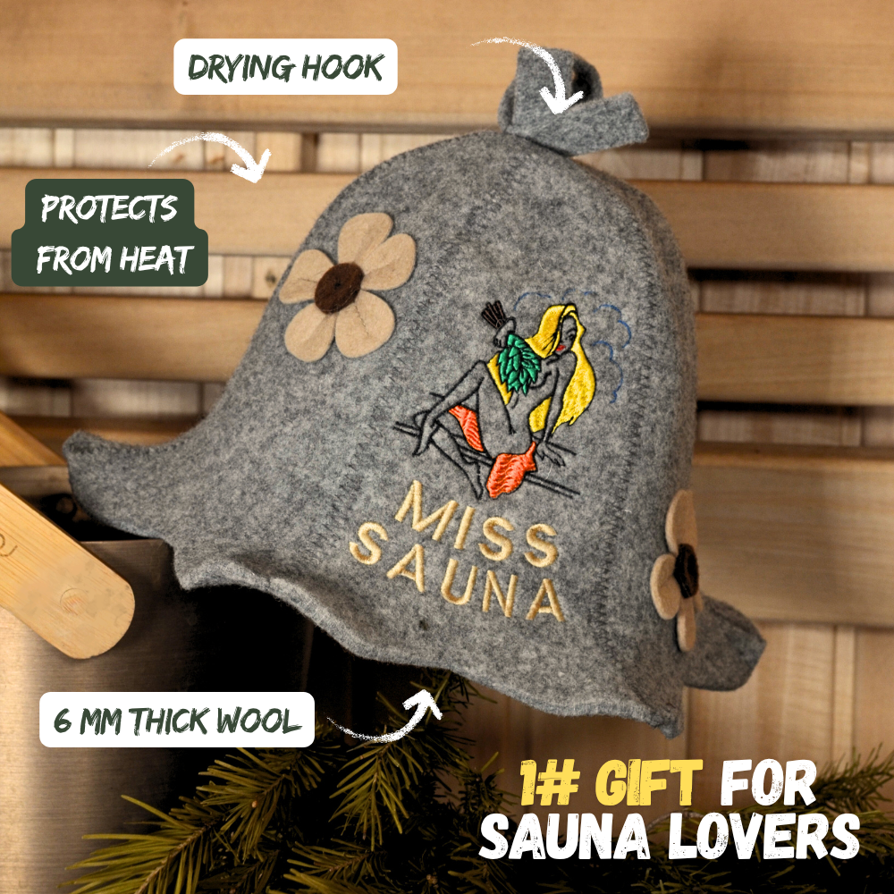 Saunahut 'Miss Sauna' 100% Wolle