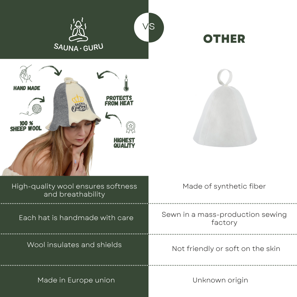 Sauna Hat ‘Sauna Queen’, 100% Wool