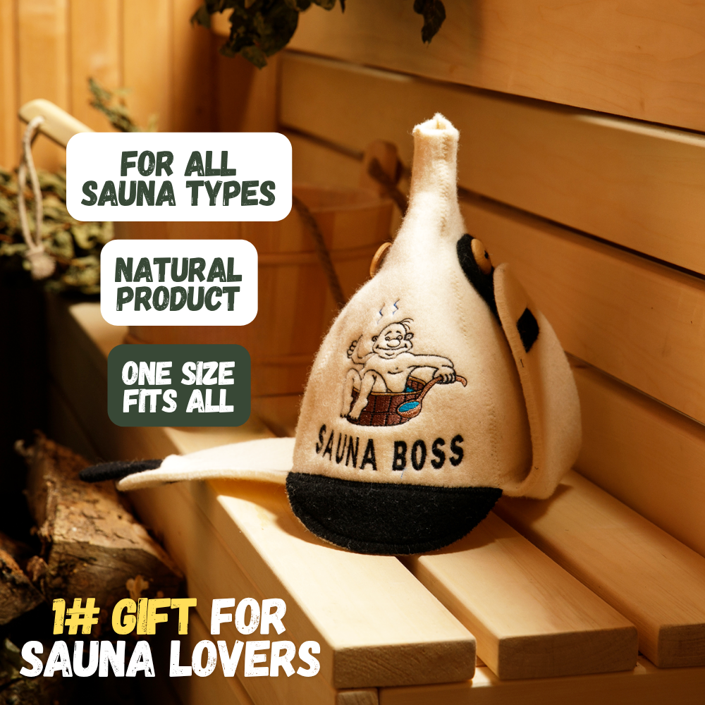 Sauna Hat ‘Sauna Boss’ 100% Wool