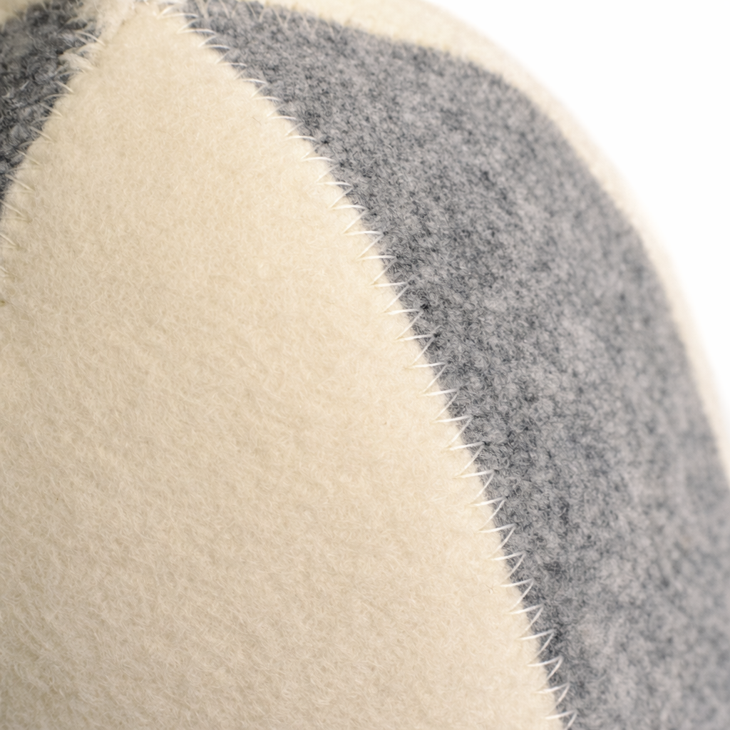Sauna Hat White/Grey 100% Wool