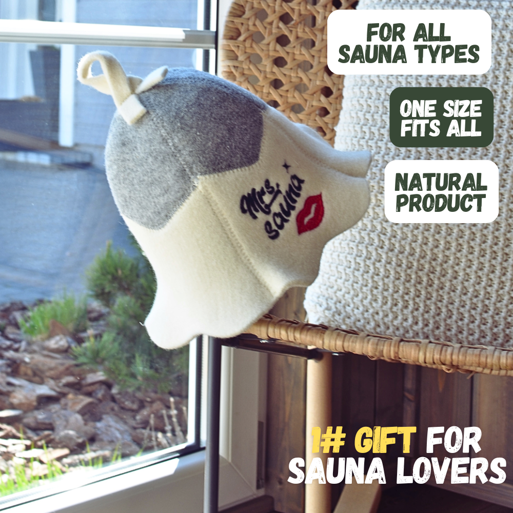 Sauna Hat ‘Mrs. Sauna’, 100% Wool
