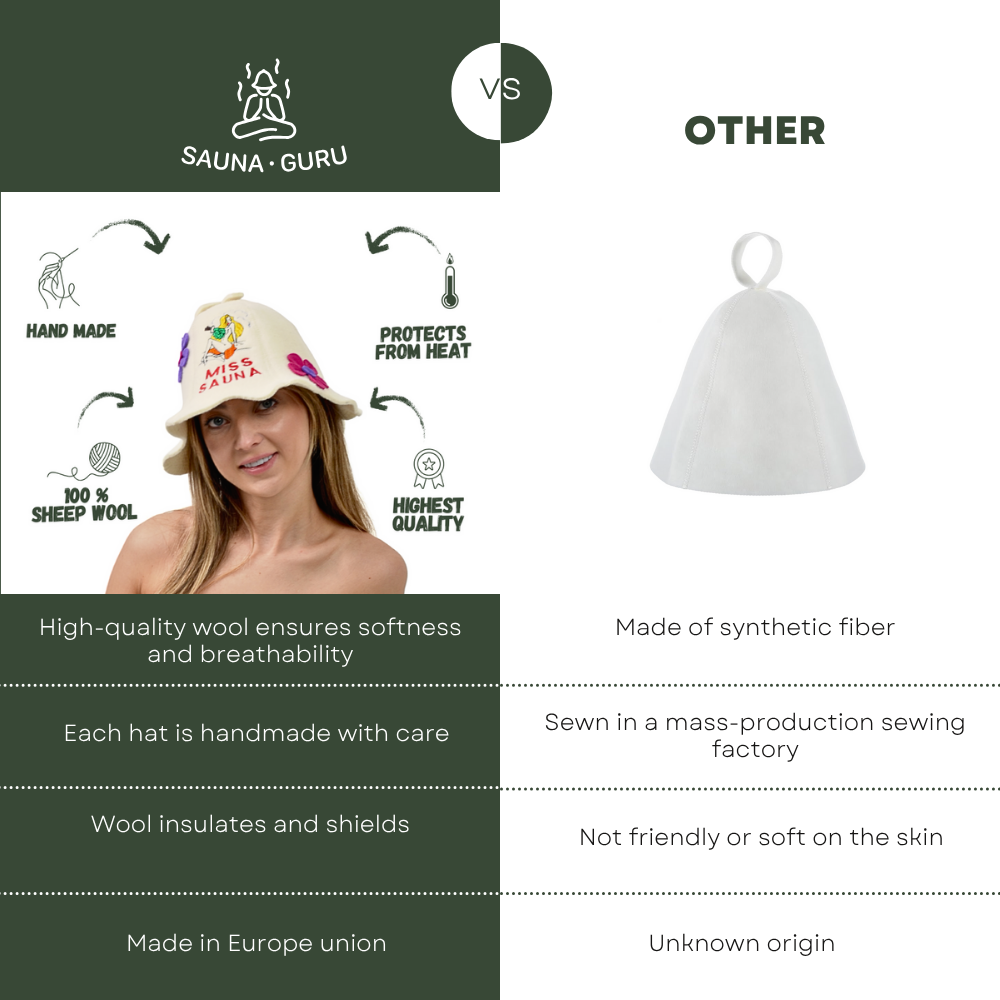 Saunahut 'Miss Sauna' 100% Wolle