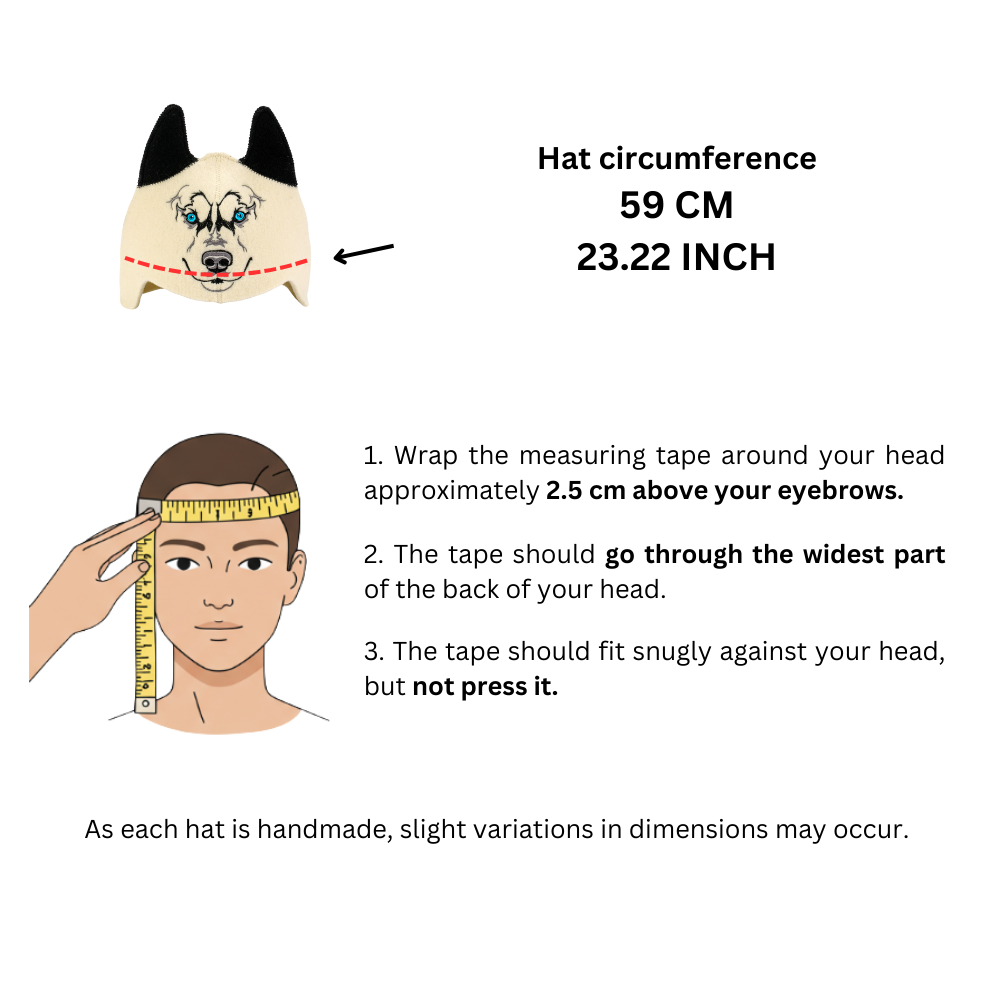 Children’s Sauna Hat ‘Wolf’, 100% Wool - Saunaguru.eu