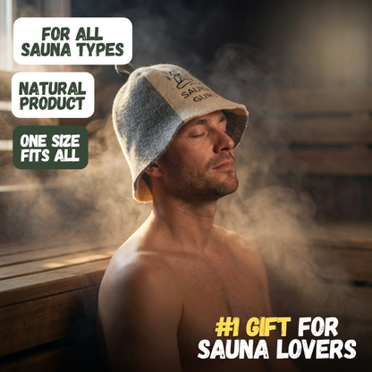 Saunahut 'Sauna Guru' 100 % Wolle