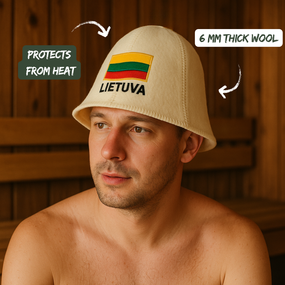 Sauna Hat ‘Lietuva’, 100% Wool