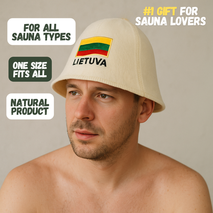 Sauna Hat ‘Lietuva’, 100% Wool