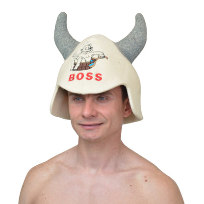 Sauna Hat ‘Boss’ 100% Wool