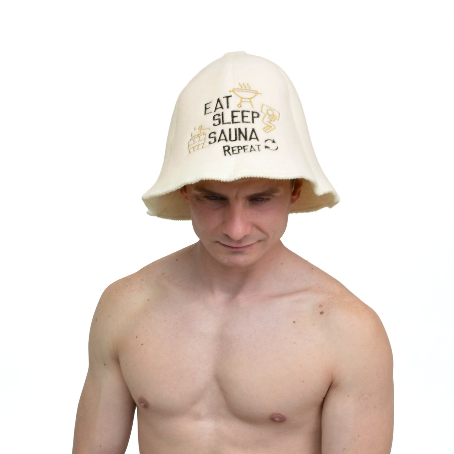 Sauna Hat ‘Sauna Repeat’ 100% Wool