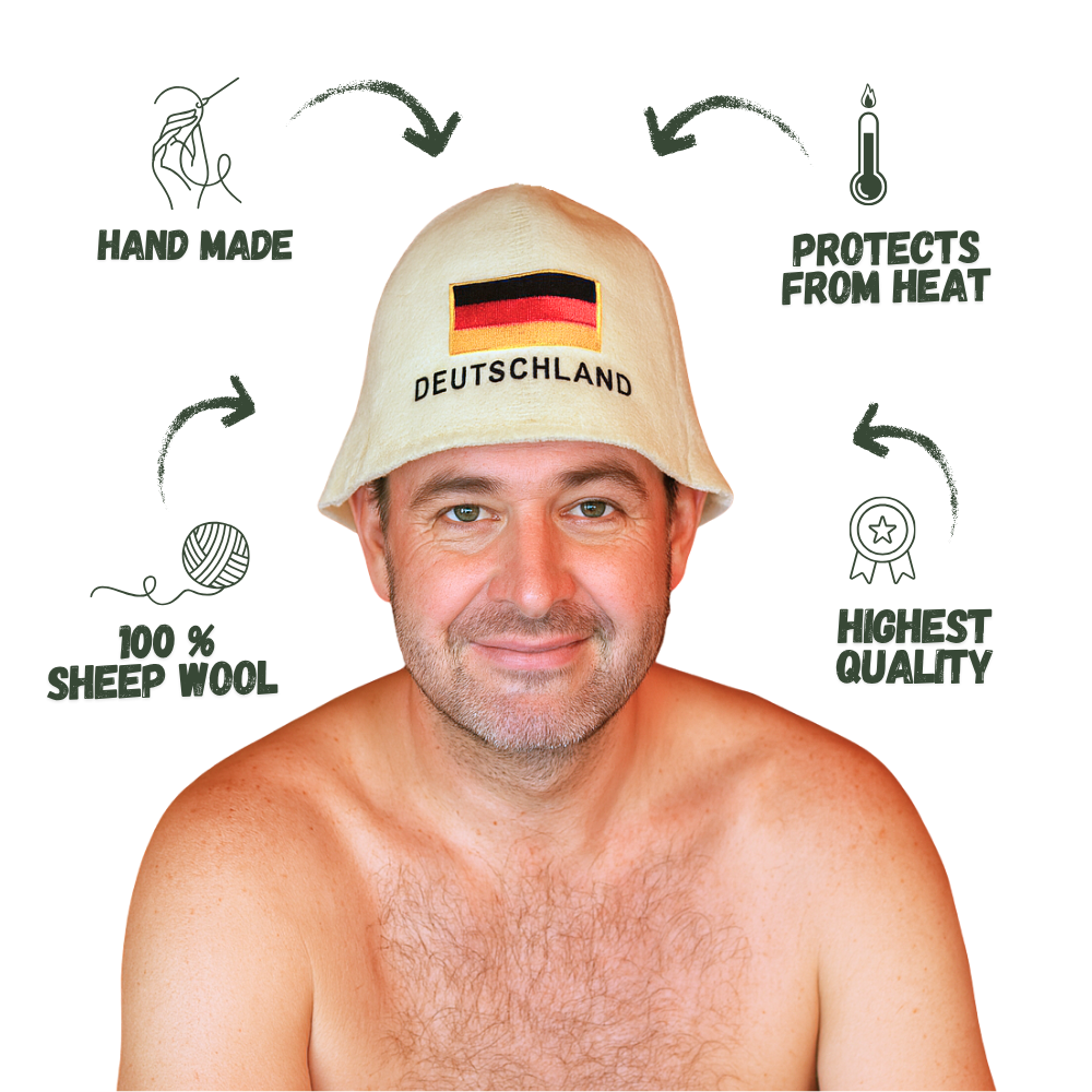 Sauna Hat ‘Deutschland’, 100% Wool