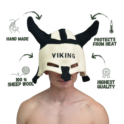 Sauna Hat ‘Viking’, 100% Wool