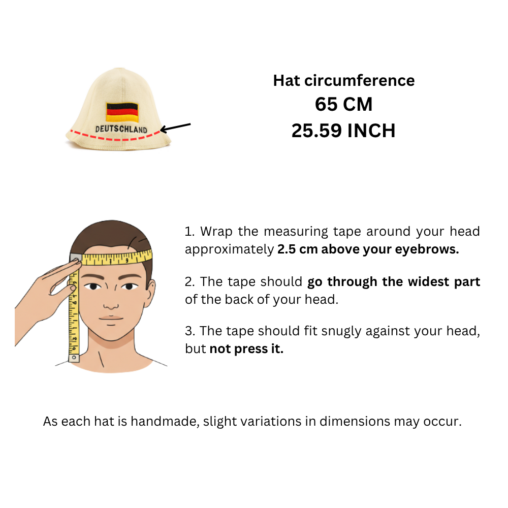 Sauna Hat ‘Deutschland’, 100% Wool