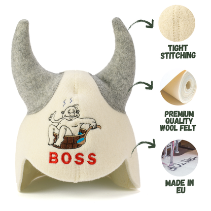 Sauna Hat ‘Boss’ 100% Wool