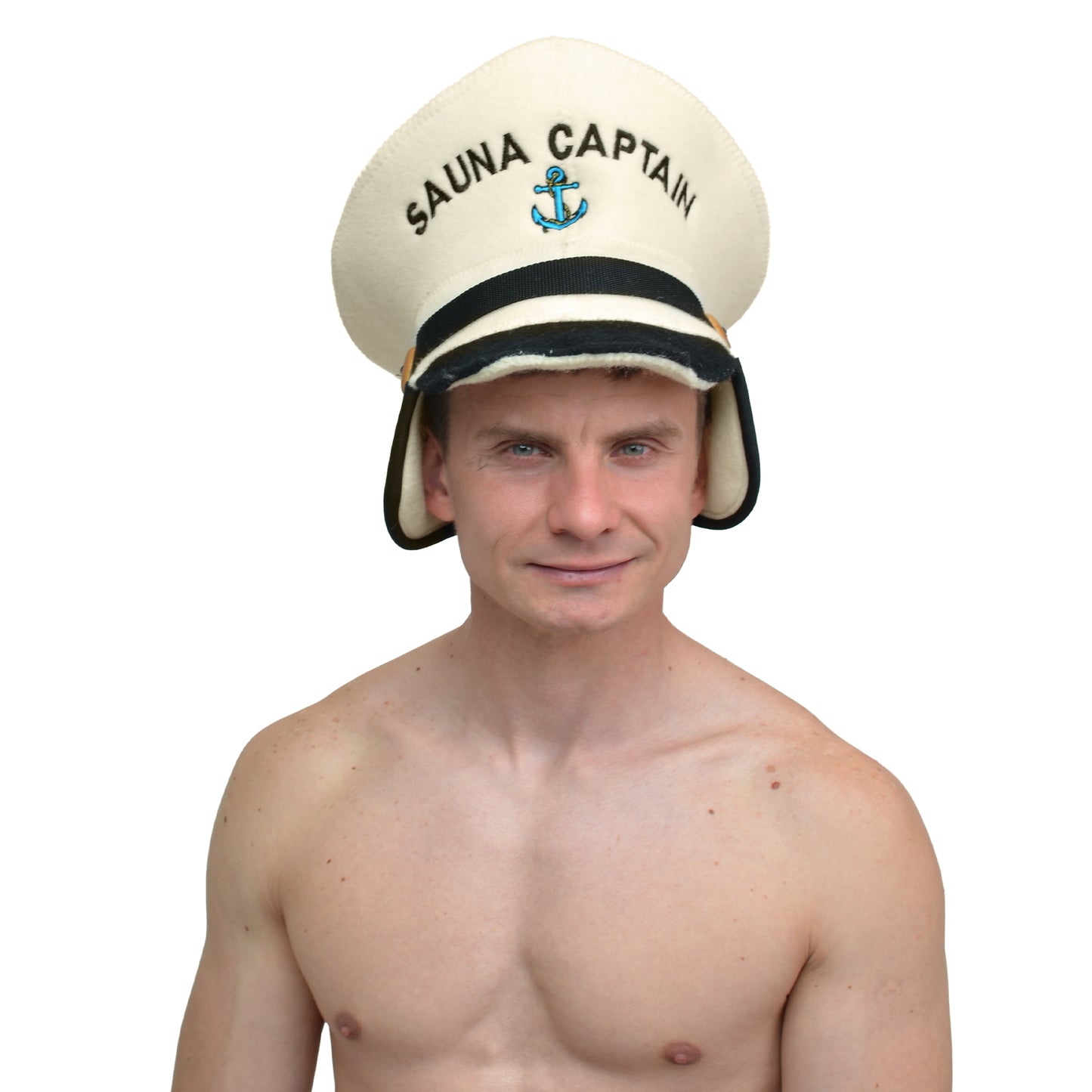 Saunahut 'Saunakapitän' 100% Wolle