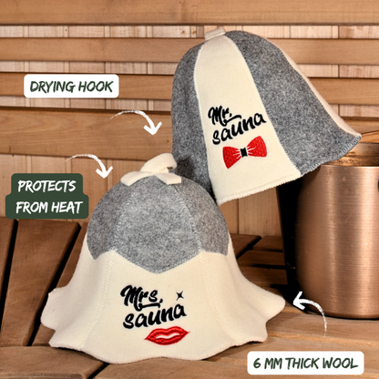 Sauna Hat ‘Mrs. Sauna’, 100% Wool