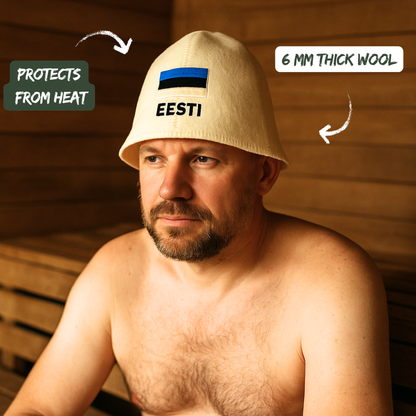 Sauna Hat ‘Eesti’, 100% Wool