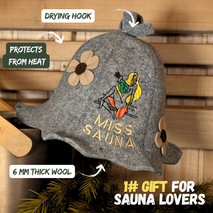 Saunahut 'Miss Sauna' 100% Wolle