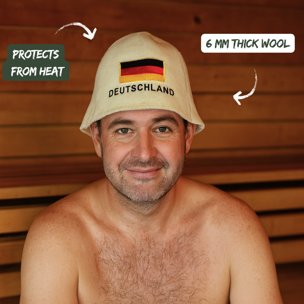 Sauna Hat ‘Deutschland’, 100% Wool