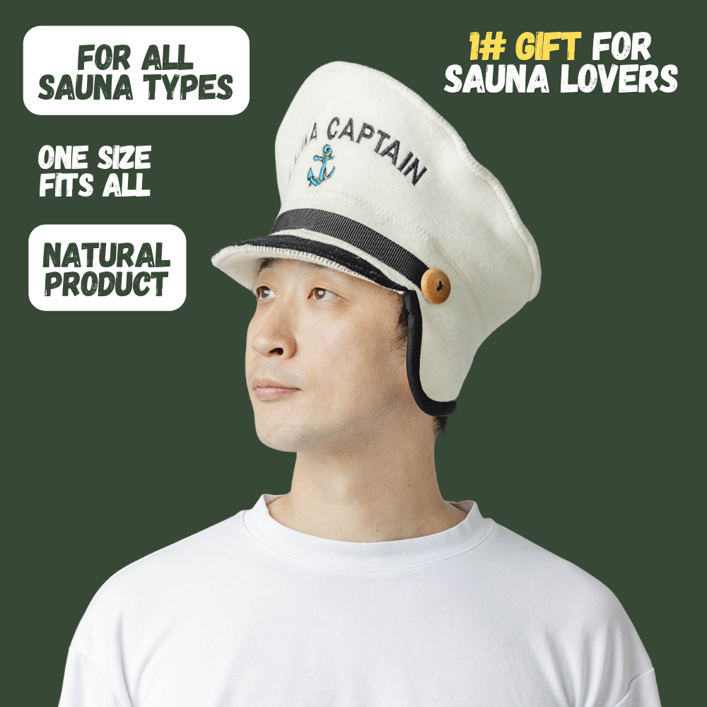 Sauna Hat ‘Sauna Captain’ 100% Wool - Saunaguru.eu