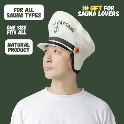Sauna Hat ‘Sauna Captain’ 100% Wool - Saunaguru.eu