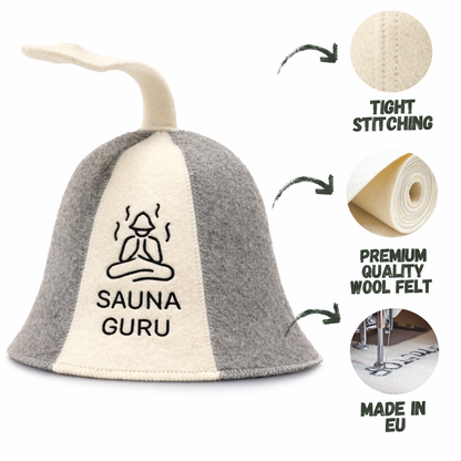 Saunahut 'Sauna Guru' 100 % Wolle