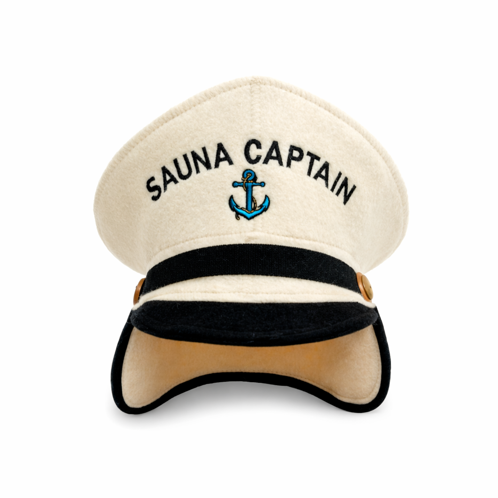 Sauna Hat ‘Sauna Captain’ 100% Wool - Saunaguru.eu