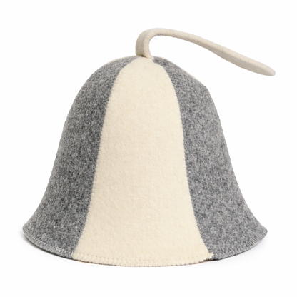 Sauna Hat White/Grey 100% Wool - Saunaguru.eu