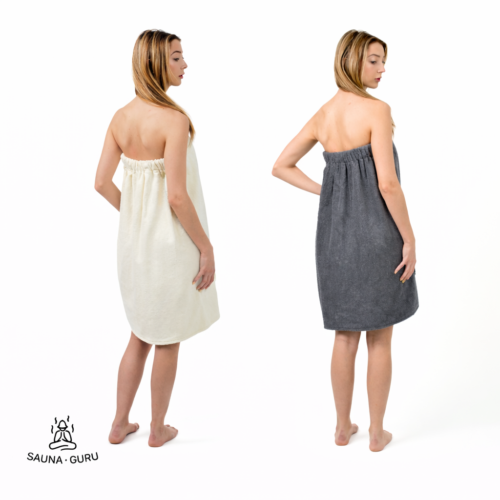 Women’s Sauna Wrap Towel with Pocket – 100% Cotton, Adjustable Fit