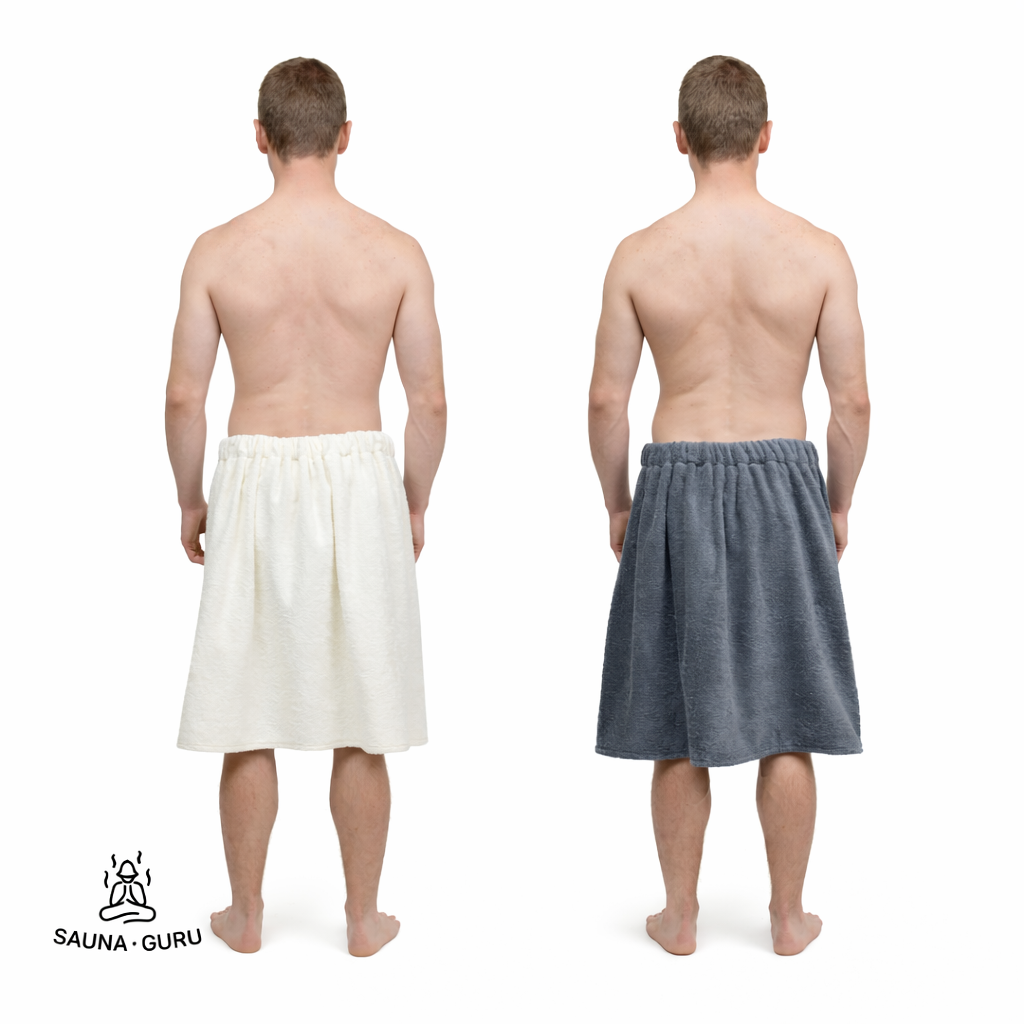 Men’s Sauna Wrap Towel with Pocket – 100% Cotton