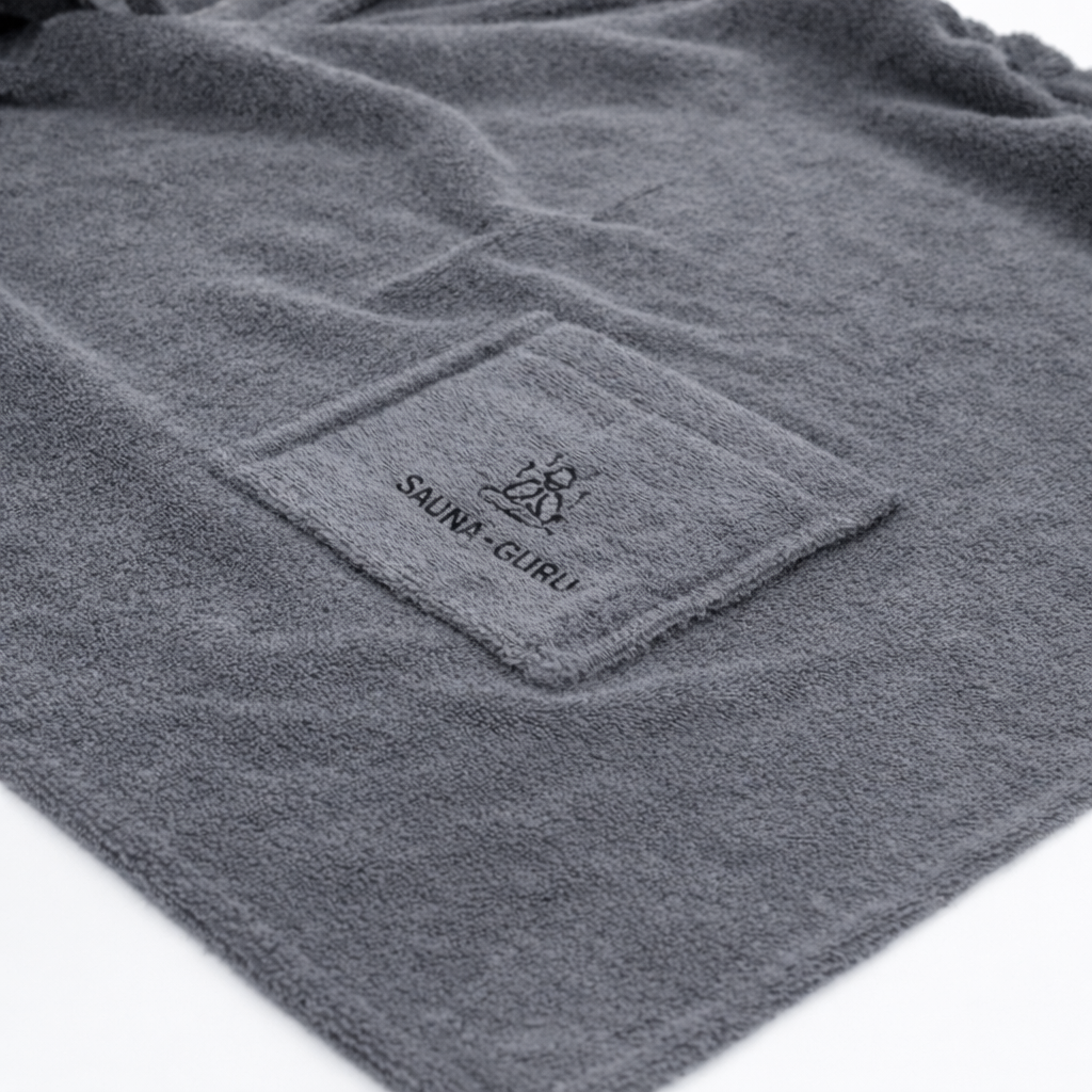 Men’s Sauna Wrap Towel with Pocket – 100% Cotton
