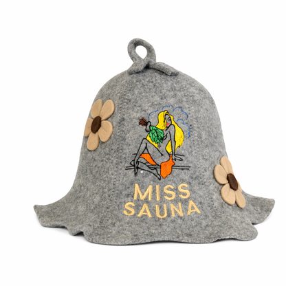 Sauna Hat ‘Miss Sauna’ 100% Wool