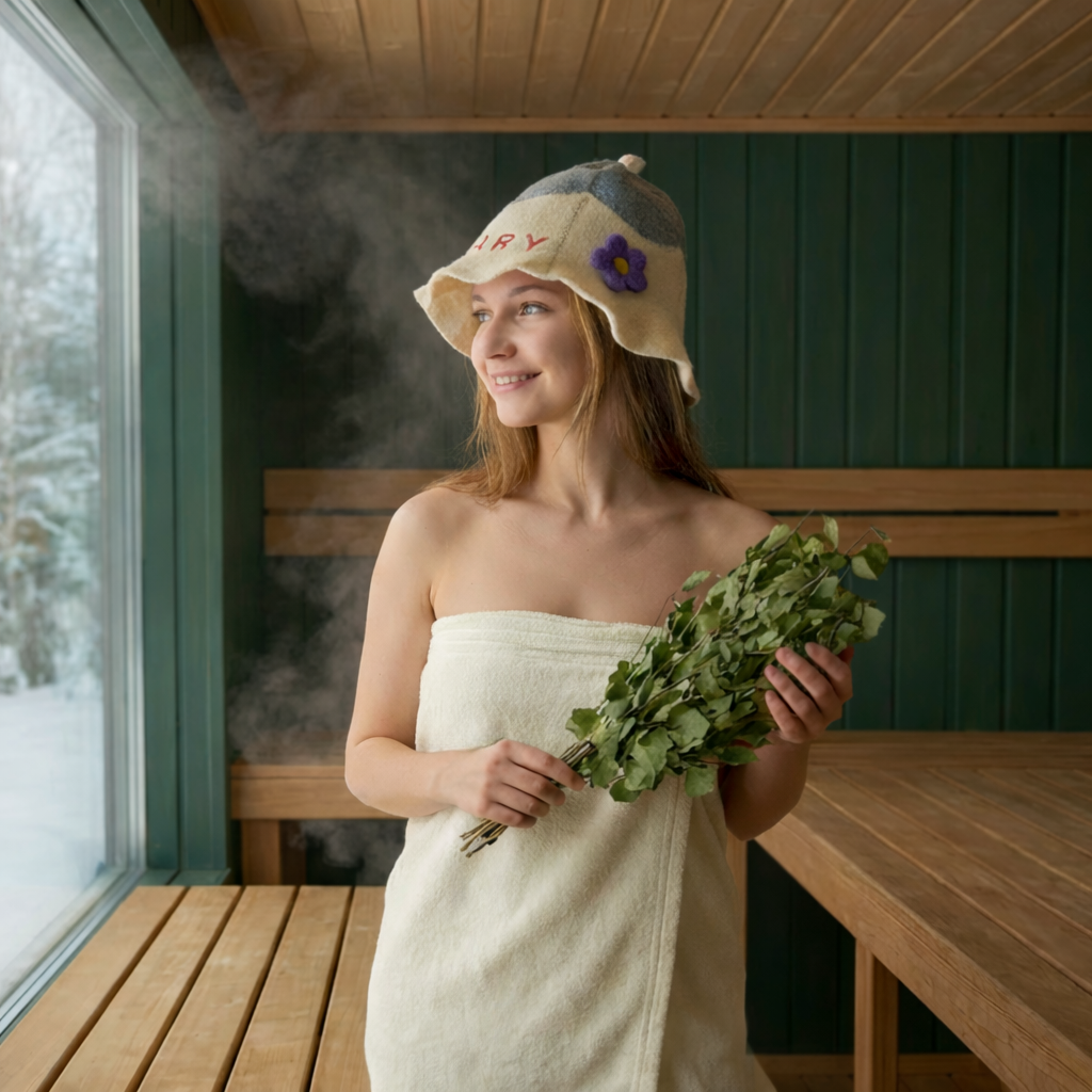 Women’s Sauna Wrap Towel with Pocket – 100% Cotton, Adjustable Fit