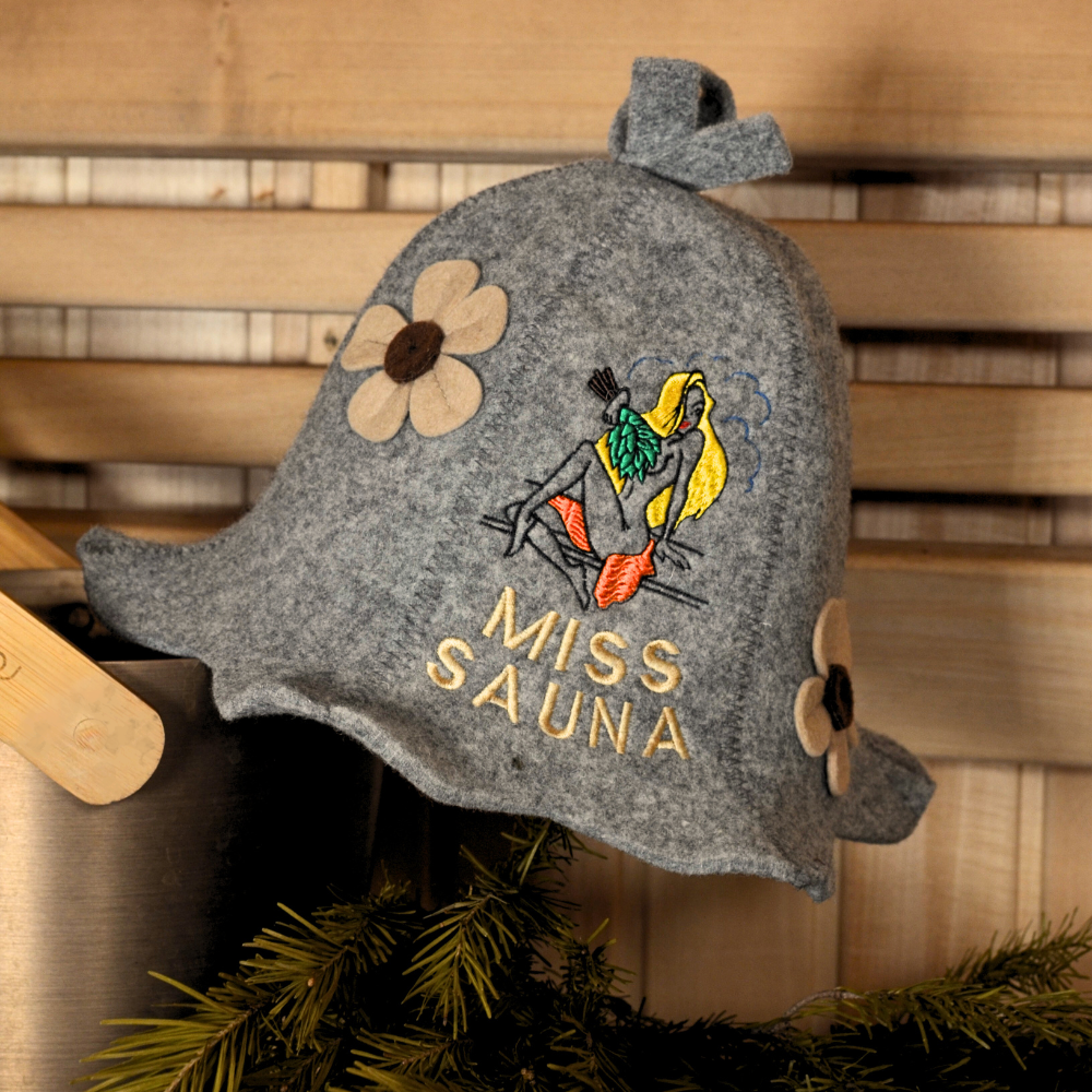 Sauna Hat “Miss Sauna” & “Sauna Boss”100% Wool, Set of 2