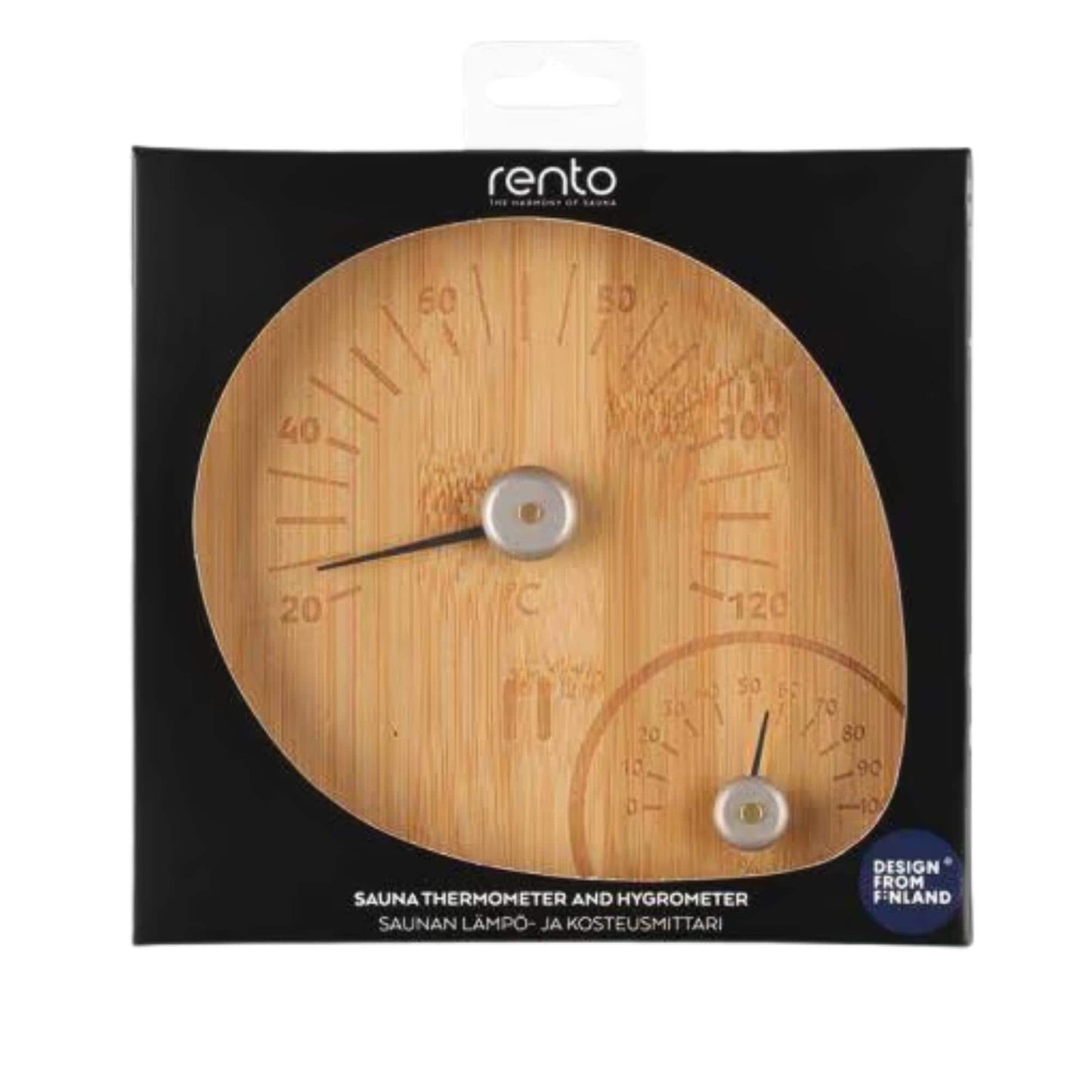 Rento Sauna Thermometer und Hygrometer Bambus
