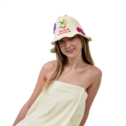 Saunahut 'Miss Sauna' 100% Wolle