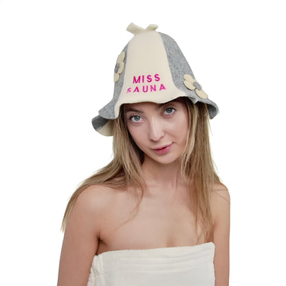 Sauna Hat ‘Miss Sauna’ 100% Wool