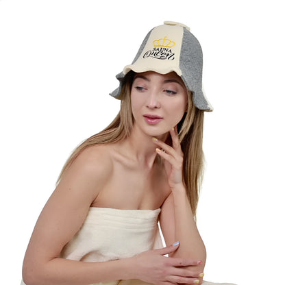 Sauna Hat ‘Sauna Queen’, 100% Wool